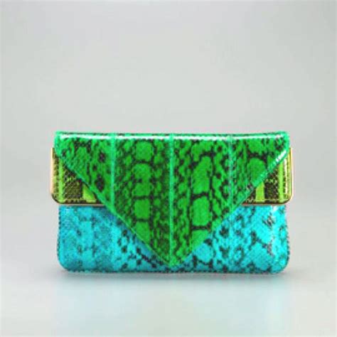 Brian Atwood Carla Watersnake Triangle Clutch Brian Atwood Brian