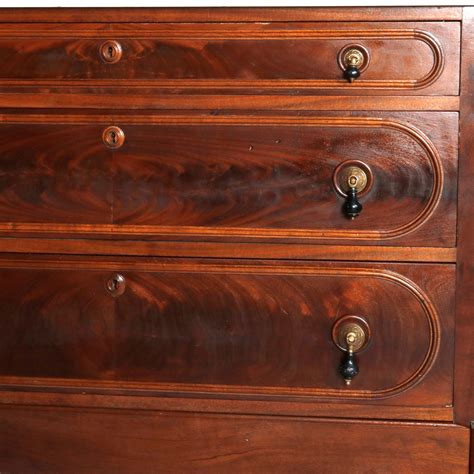 Victorian Renaissance Revival Burl And Walnut Marble Top Dresser Circa
