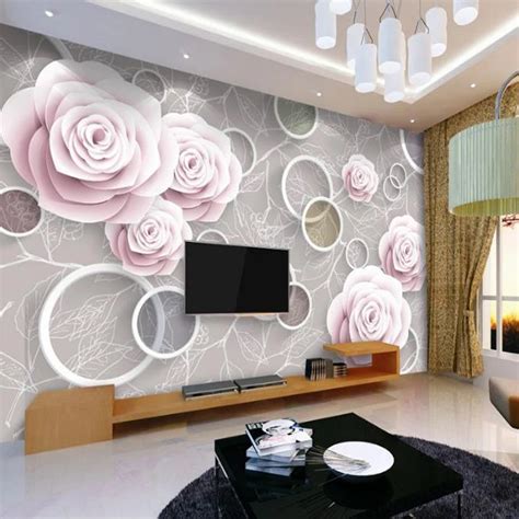 Wallpapers Youman Modern Custom 3d Effect Photo Painting White Ring
