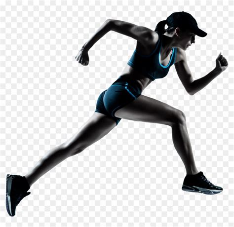 Clipart Image Of A Silhouette Of A Young Woman Jogging Clip Art Library
