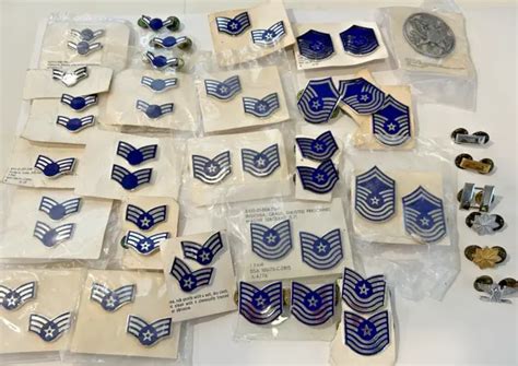 Vintage Air Force Enlisted Ranks Insignia Pins E 2 Through E 9 Large