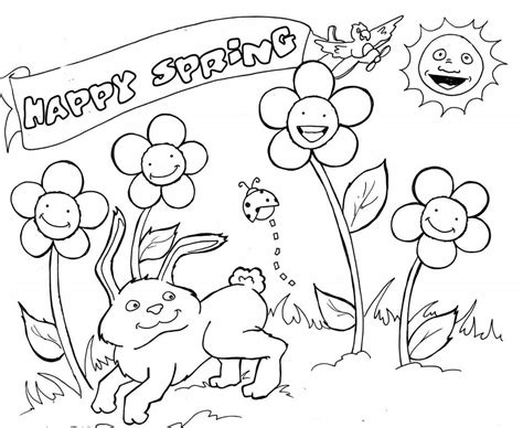 Free Printable Full Size Spring Coloring Pages Printable Templates