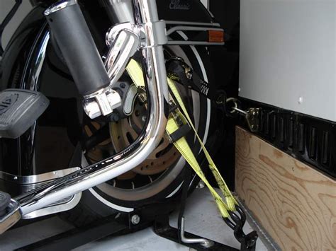 Placing a motorcycle on a trailer is not difficult, but proper procedures and equipment must be used step 3. Proper Way To Tie Down A 2010 Street Glide - Harley ...