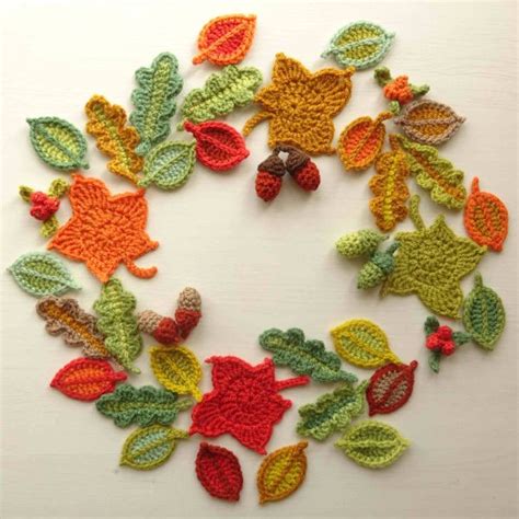 Autumn Garland Ta Dah Crochet Fall Crochet Flowers Crochet Leaf