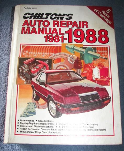 Find Chiltons Auto Repair Manual Hc 1981 To 1988 All Models Clear