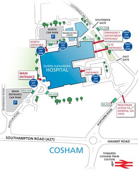 Following is a map of the location of alexandra hospital and its surrounding area. Portsmouth