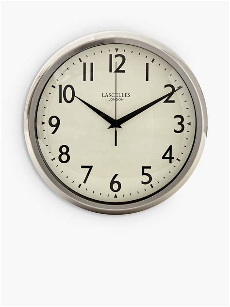 Lascelles Retro Silent Sweep Wall Clock 30cm Silverchrome At John