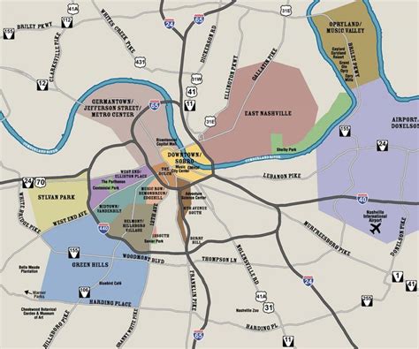 Map Of Nashville And Surrounding Areas Map Nashville And Surrounding