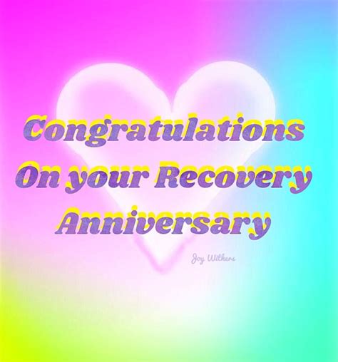 The Words Congratulationss On Your Recovery Anniversary Are Displayed