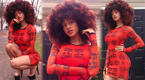 Stormi Maya Beautiful Curvy Body In Tight Red Dress In Photoshoot For Her Instagram Profile