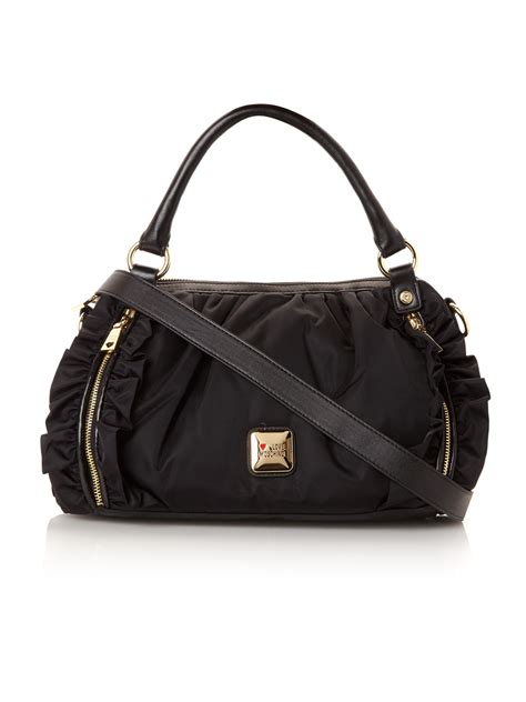 Love Moschino I Love Rouches Crossbody Bag In Black Lyst