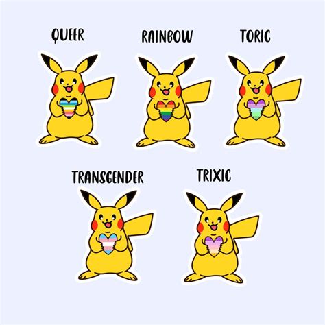 Pikachu Pride Sticker Waterproof Lgbt Pride Sticker Etsy