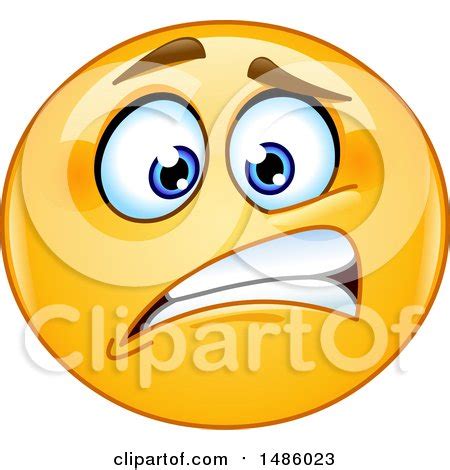 Clipart Of A Nervous Or Worried Emoji Royalty Free Vector