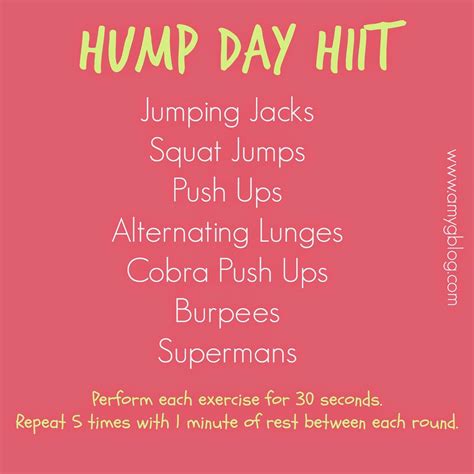 Hump Day Hiit Hiit High Intensity Interval Workouts Post Partum