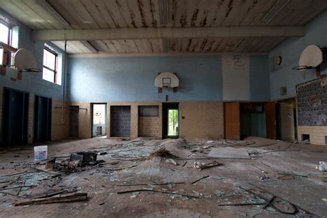 Abandoned School Gym Before And After Abandoned Abandoned Places
