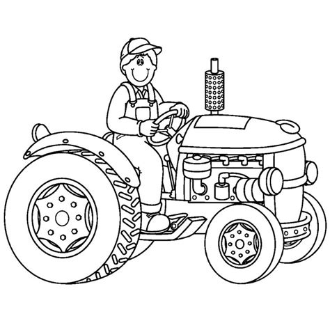 Overzicht kleurplaten tractor en trekkers: tractor-0007 - Kleurplaten, Dier schetsen en Kleurboek