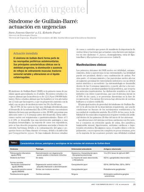 En europa y américa del norte, la aidp es la forma de sgb más . Síndrome de Guillain-Barré.pdf | Medicina clínica ...