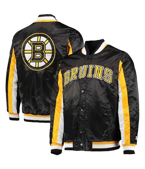 Varsity Satin Starter Blackyellow Boston Bruins The Ace Jacket