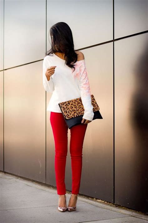 See More Amazing Red Tights With Handbag And White Blouse Red Skinnies Red Tights Red Leggings