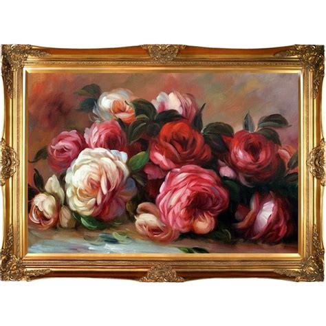 Pierre Auguste Renoir Discarded Roses Hand Painted Framed Canvas Art