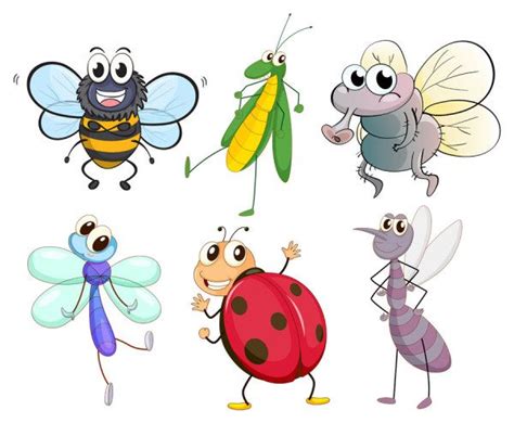 Funny Cartoon Insects Vector Set 08 Vector Animal Free Download Bug