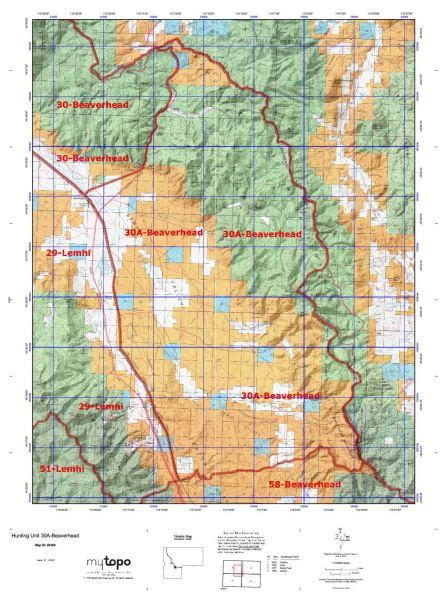 Idaho Hunting Unit 30a Beaverhead Topo Maps Hunters Domain Landowner