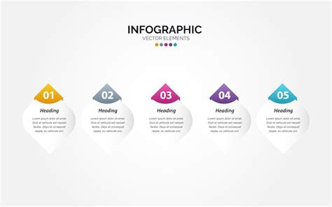 Free Vector 5 Step Useful Banners For Horizontal Infographic