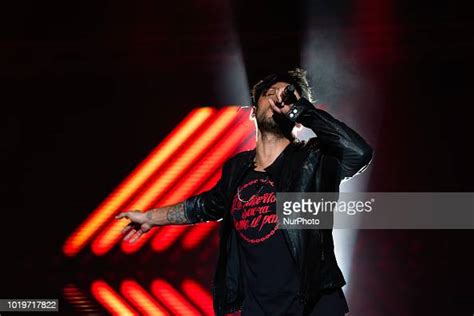 The Italian Pop Singer Fabrizio Moro On Stage As He Performs At News