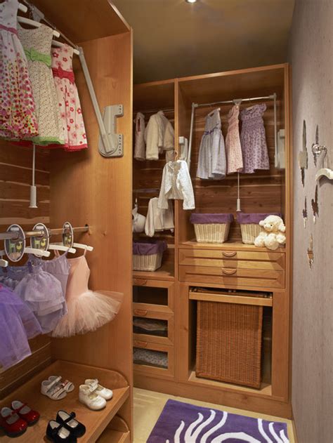 Corral your belongings with baskets. Best Curved Closet Rod Design Ideas & Remodel Pictures | Houzz
