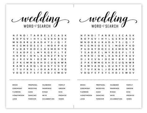 Wedding Word Search Free Printable Floral Bridal Shower Games And