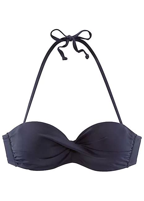 Navy Underwired Bandeau Bikini Top By Soliver Swimwear365