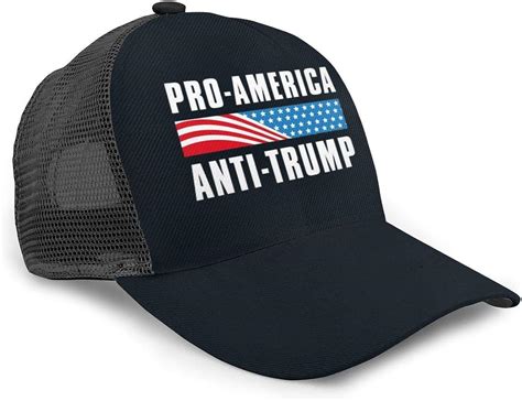 Mens Womens Pro America Anti Trump Baseball Cap Trucker Hat Black Clothing