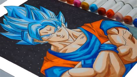 How To Draw Goku Super Saiyan Blue Use Cheap Marker Goku Super