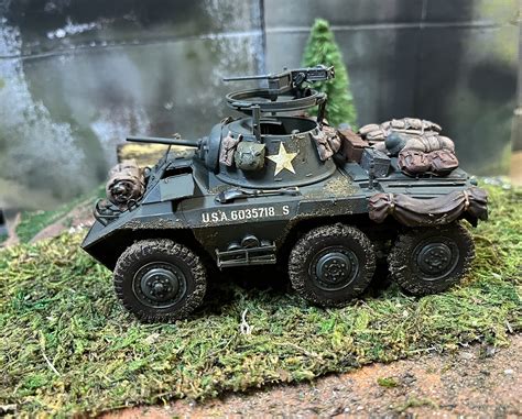 Us M8 Lt Armored Car Greyhound Combat Plastic Model Military
