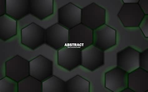 Premium Vector Abstract Hexagonal Shape Green Neon Color Background
