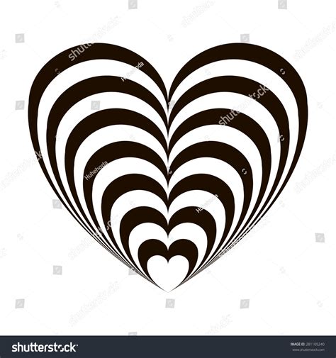 Learn how to draw this impossible heart, 3d heart step by step super easy. Geometric Optical Illusion Black White Heart Stock Vector ...