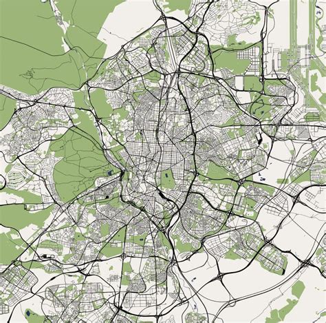 Mapa Da Cidade Do Madri Espanha Ilustra O Do Vetor Ilustra O De Centro Aplanar