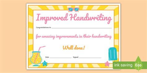 New Improved Handwriting Certificate Lehrer Gemacht
