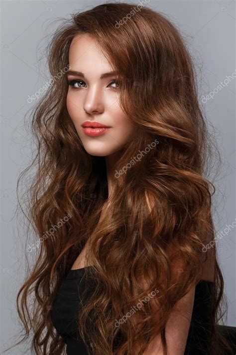 Woman With Long Curly Hair — Stock Photo © Ayphoto 106342174