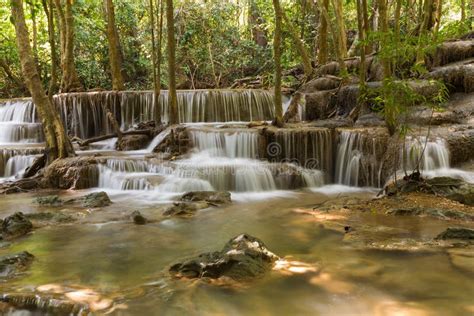 Natural Multiple Layer Waterfalls In National Park Of Thailand Stock