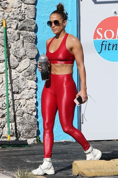Jennifer Lopez In Red Gym Outfit 59 GotCeleb