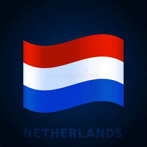 netherlands wave vector flag waving national official colors and proportion of flag stock