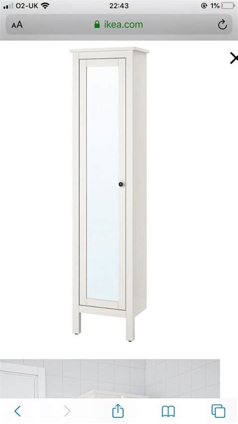Reduced Ikea Hemnes Tall Mirrored Cabinet Bathroom Storage In Acton