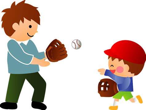 Father And Son Throw A Baseball Clipart Free Download Transparent Png