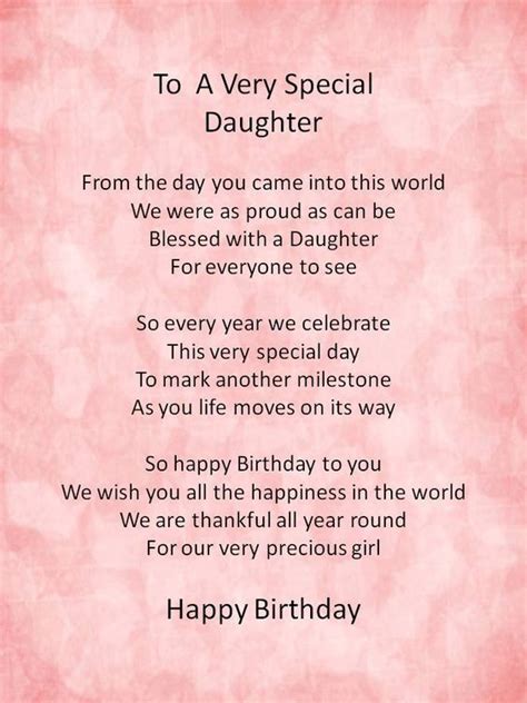 Special Daughter Birthday Poem From Mom Pictures Photos And Images