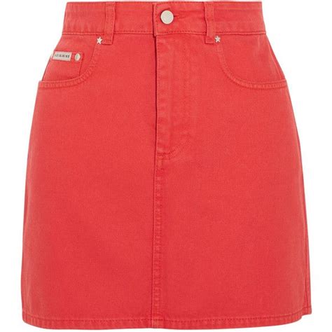 alexachung alexachung denim mini skirt red 300 aud liked on polyvore featuring skirts