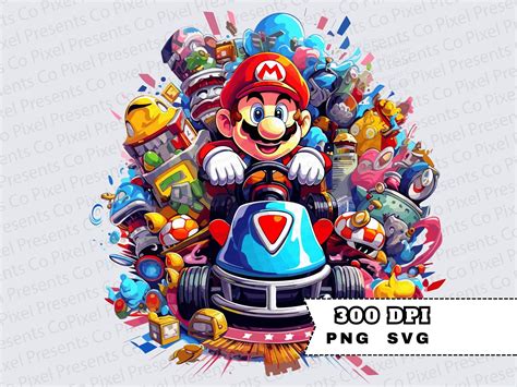 Mario Kart Png Svg Fan Art Super Mario Clipart Mario Etsy Canada