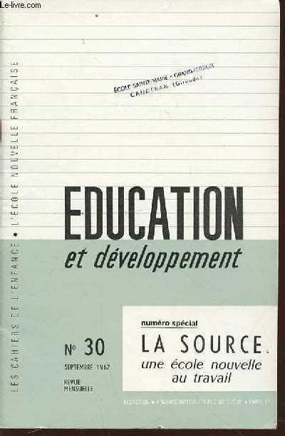 Revue Education Et Developpement N°30 Numero Special La Source