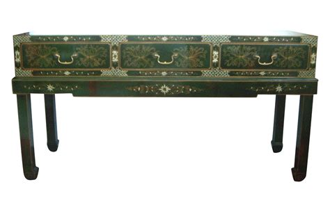 Oriental Console Table Green Lacquer Chairish