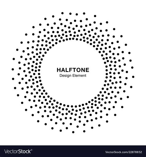 Halftone Circular Dotted Frame Circle Halftone Vector Image